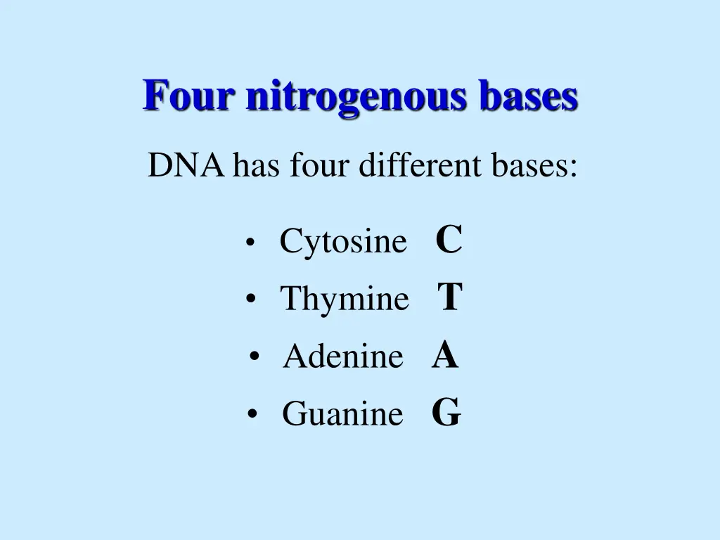 four nitrogenous bases