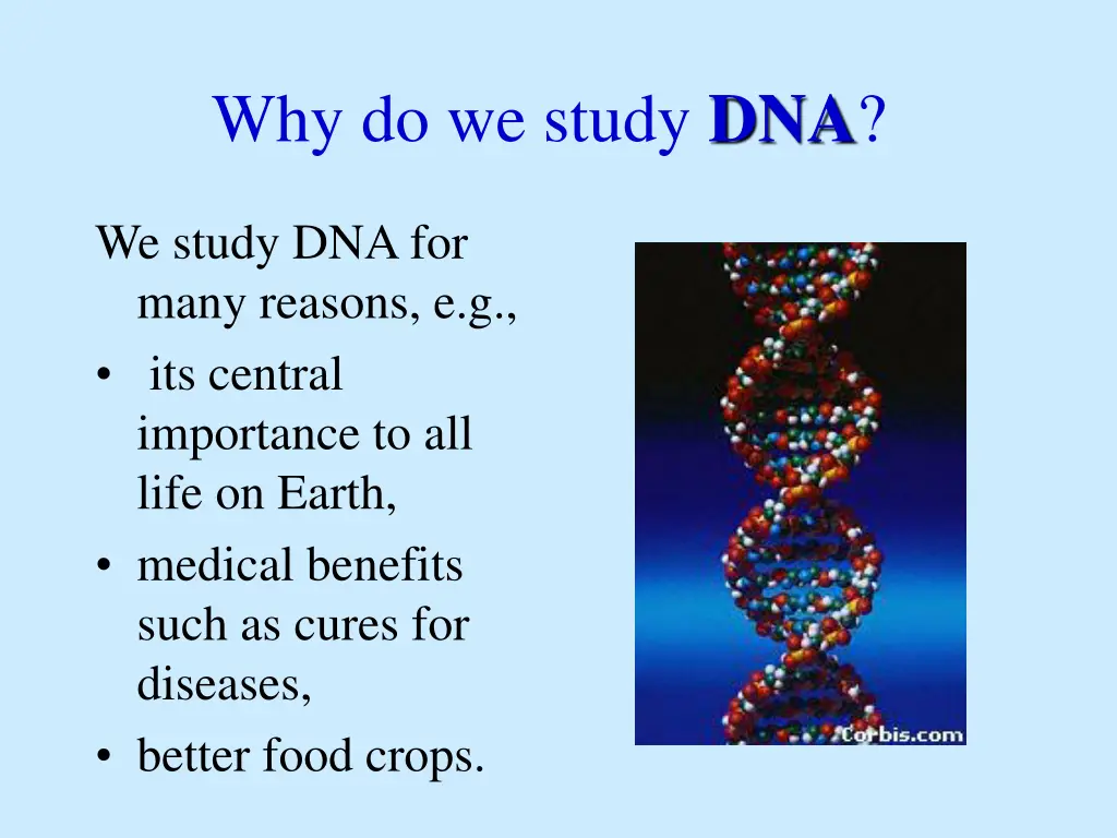 why do we study dna
