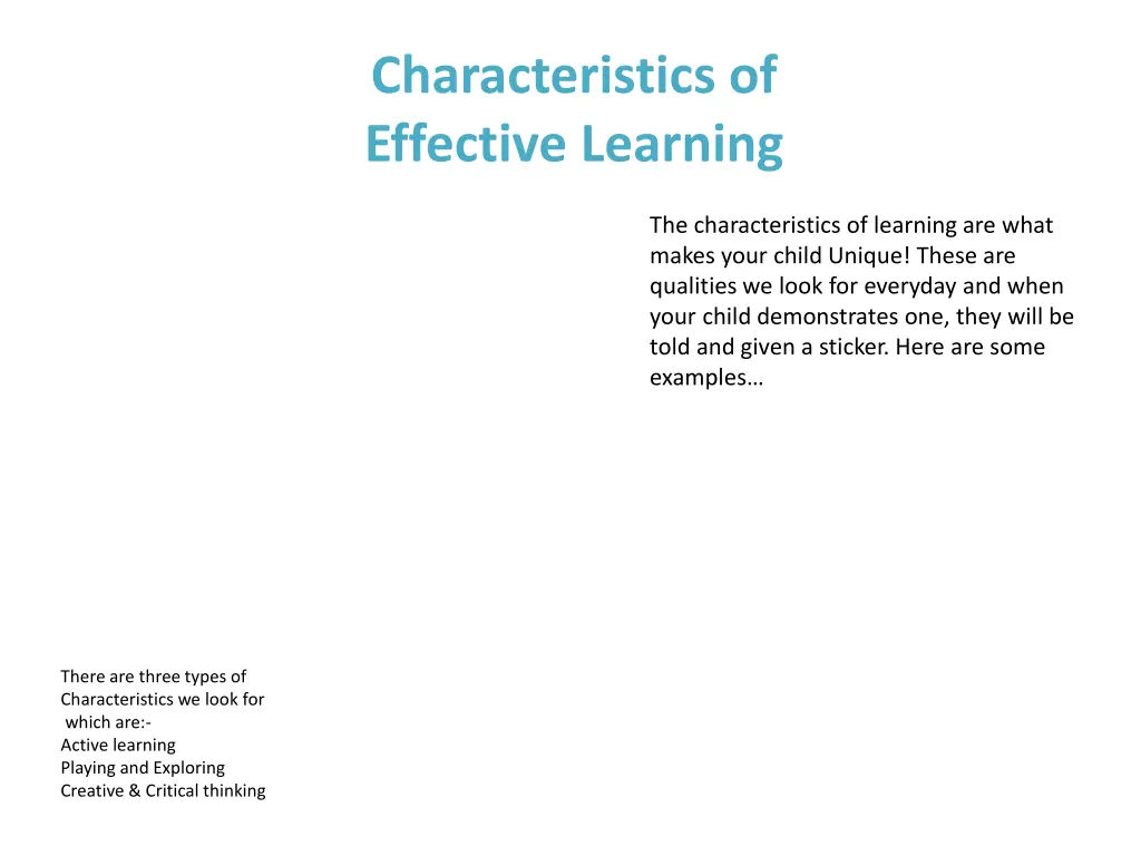 characteristics of effective learning