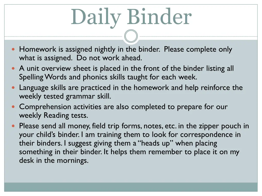 daily binder