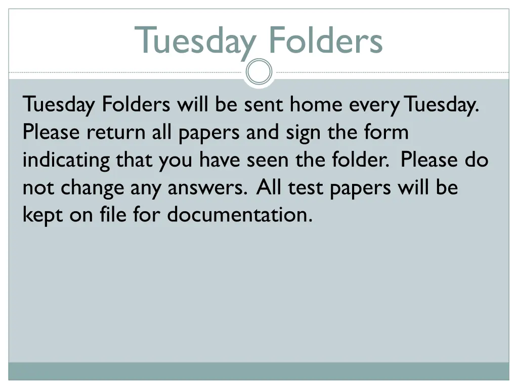 tuesday folders