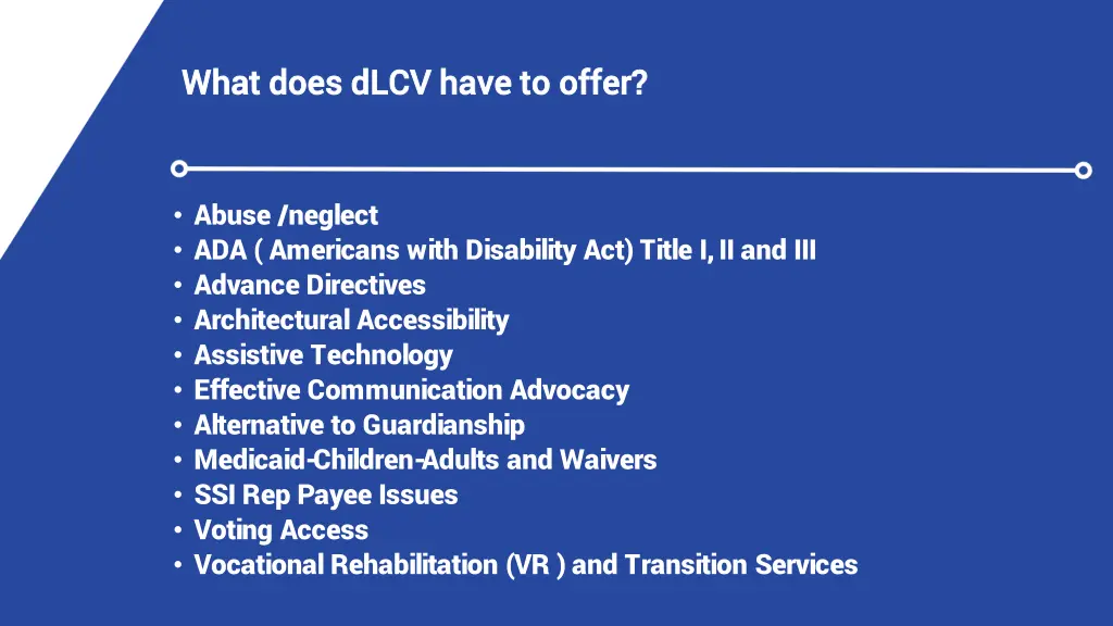 what does dlcv have to offer what does dlcv have