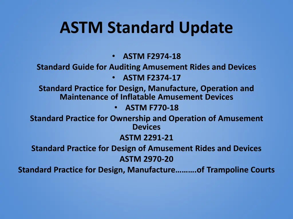 astm standard update