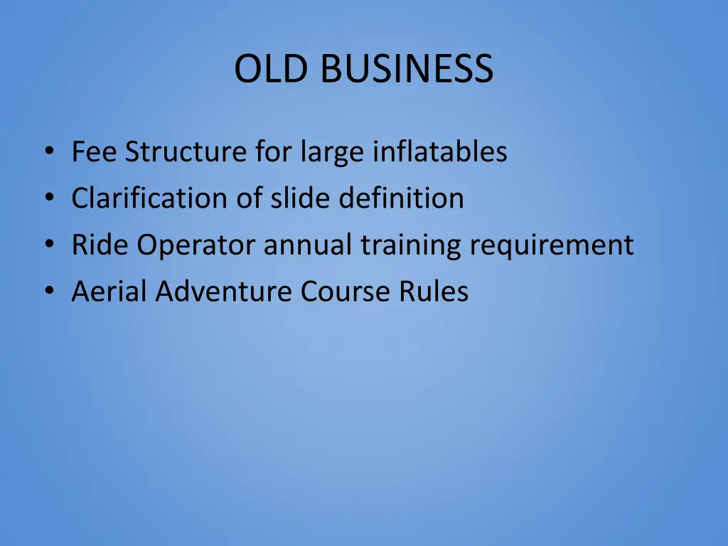 old business