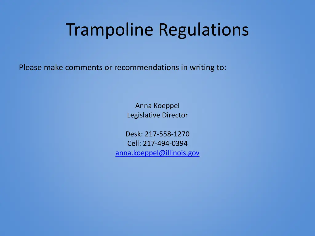 trampoline regulations