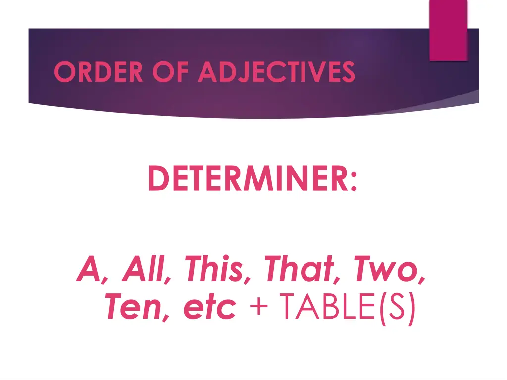 order of adjectives 1