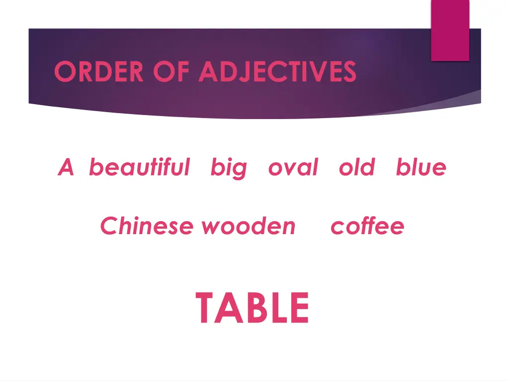 order of adjectives 10