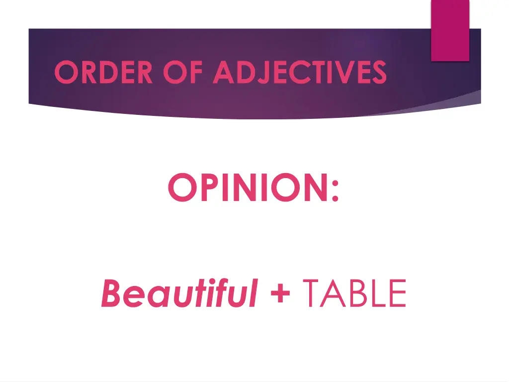 order of adjectives 2