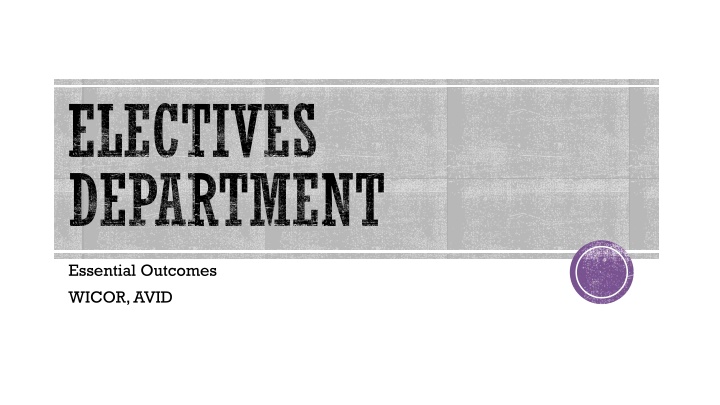 electives department