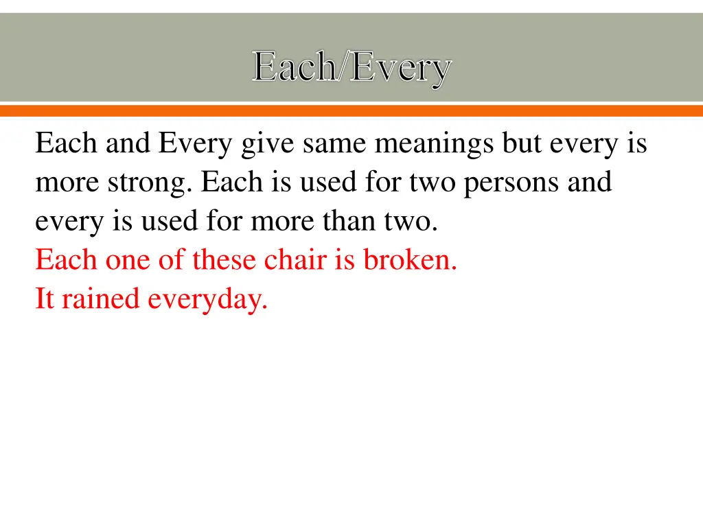 each every