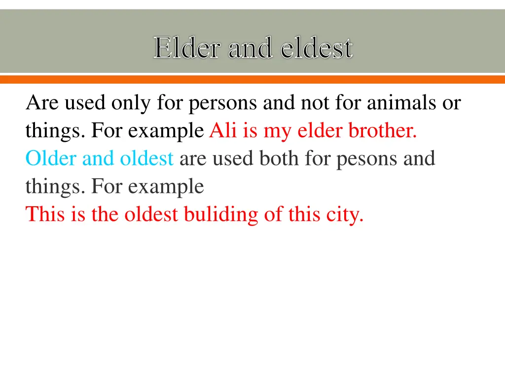 elder and eldest