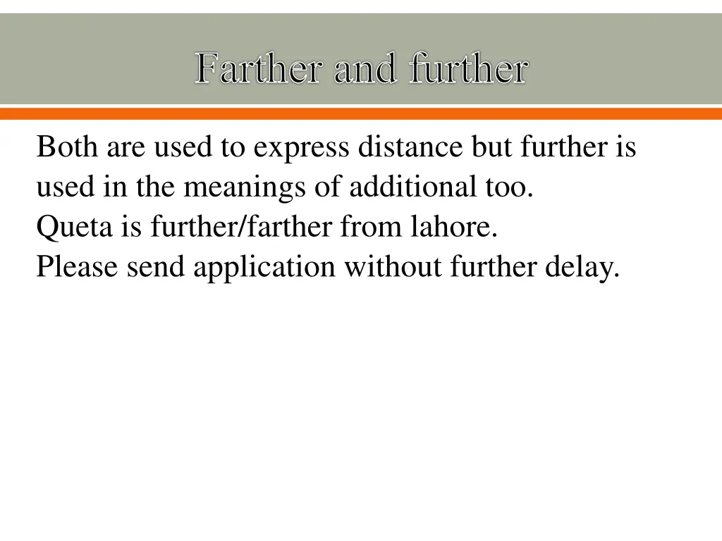 farther and further