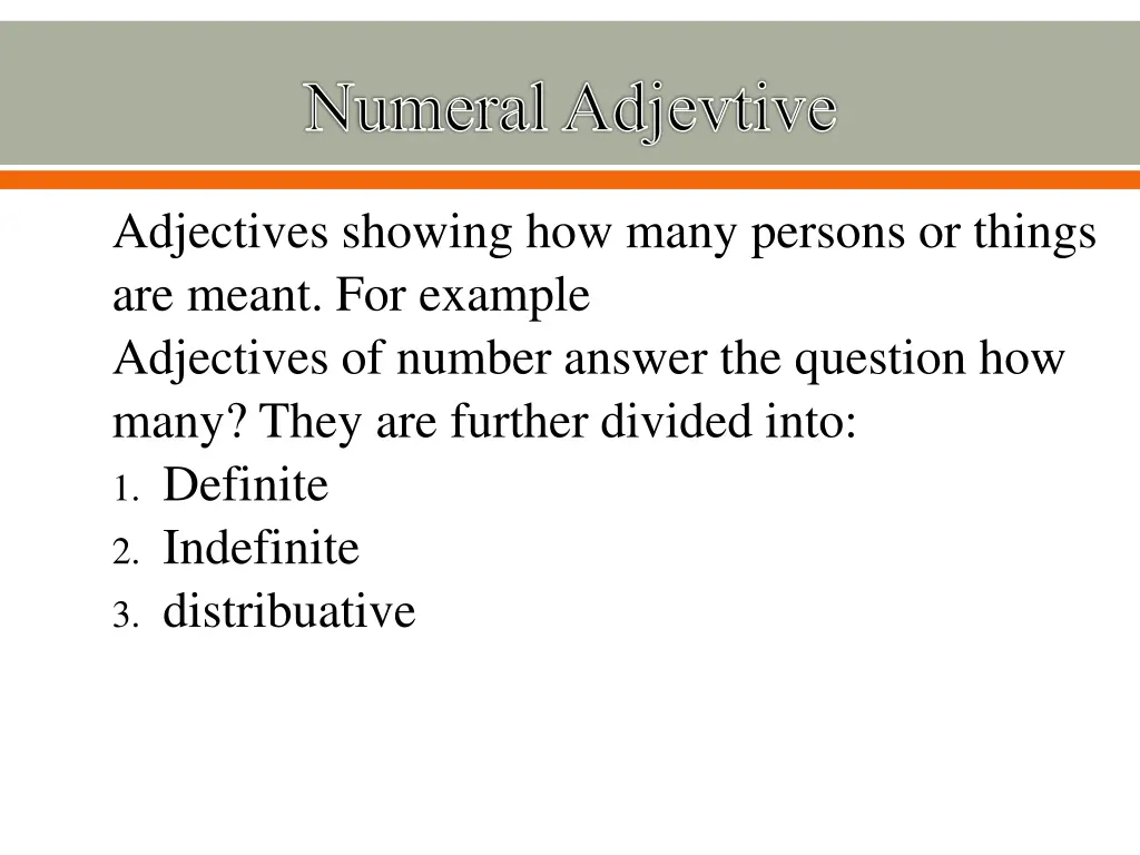 numeral adjevtive