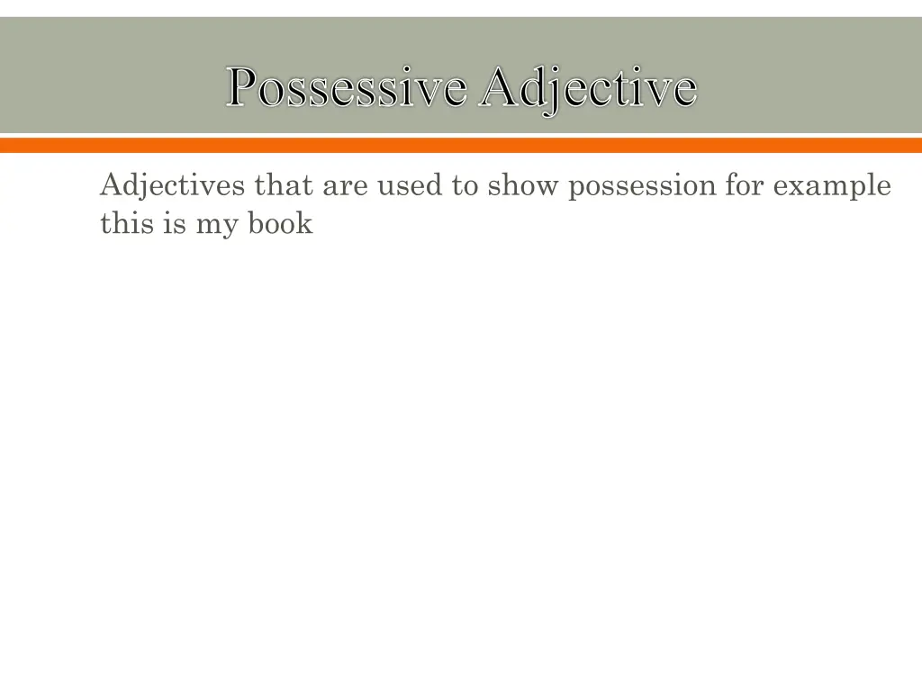 possessive adjective