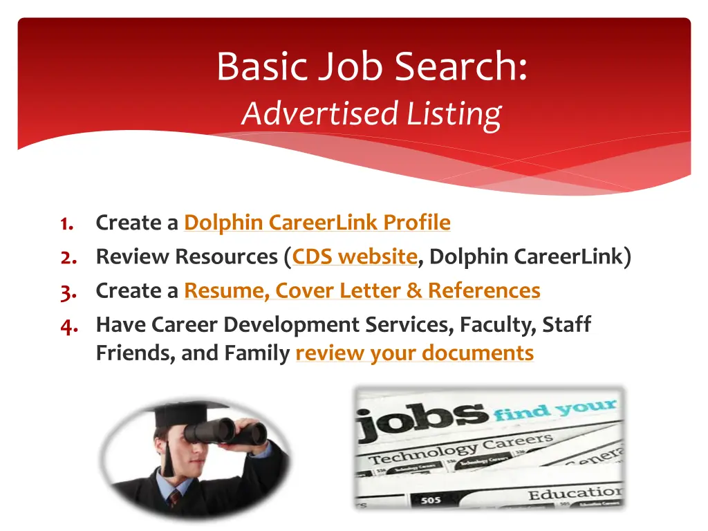 basic job search advertised listing