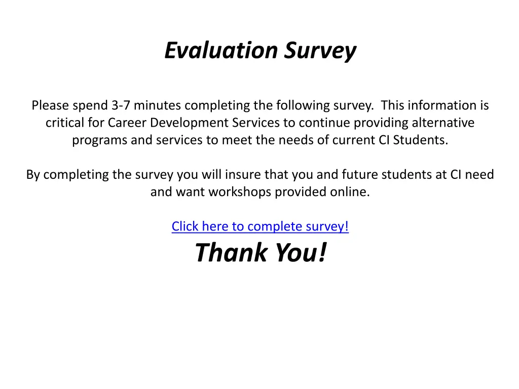 evaluation survey