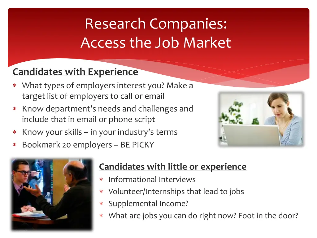 research companies access the job market