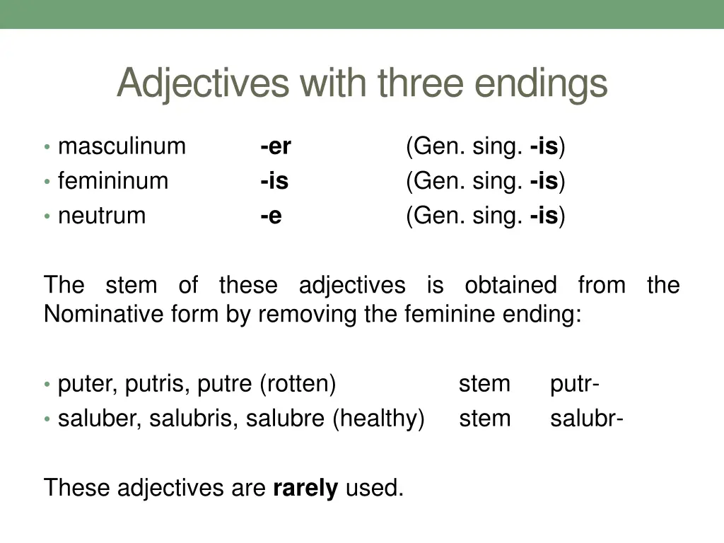 adjectives with three endings