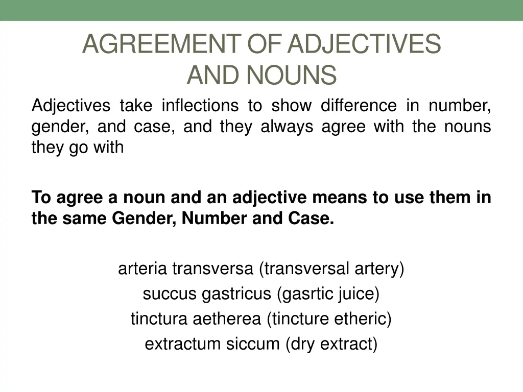 agreement of adjectives and nouns adjectives take