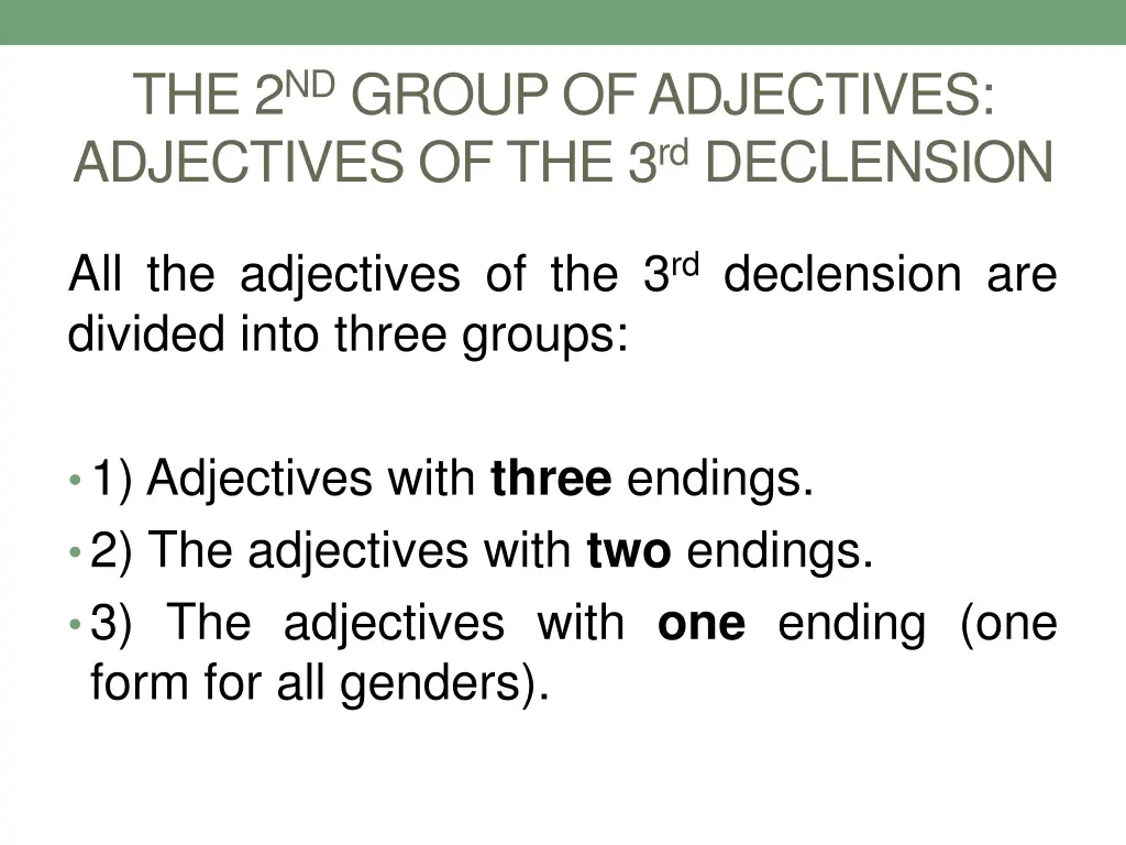 the 2 nd group of adjectives adjectives
