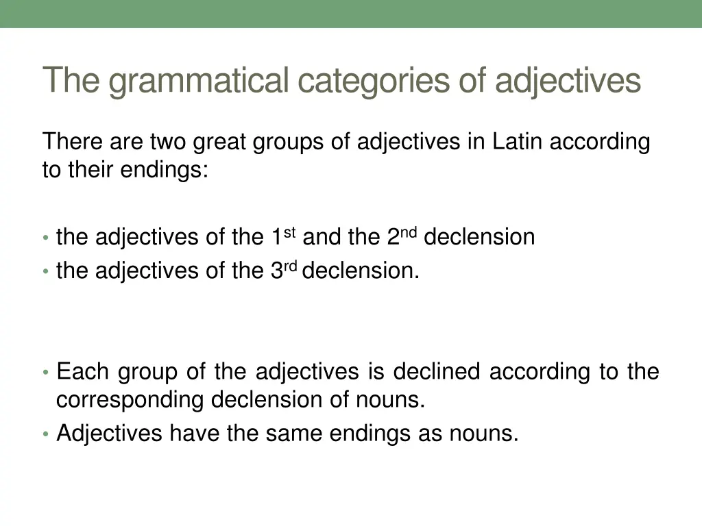 the grammatical categories of adjectives