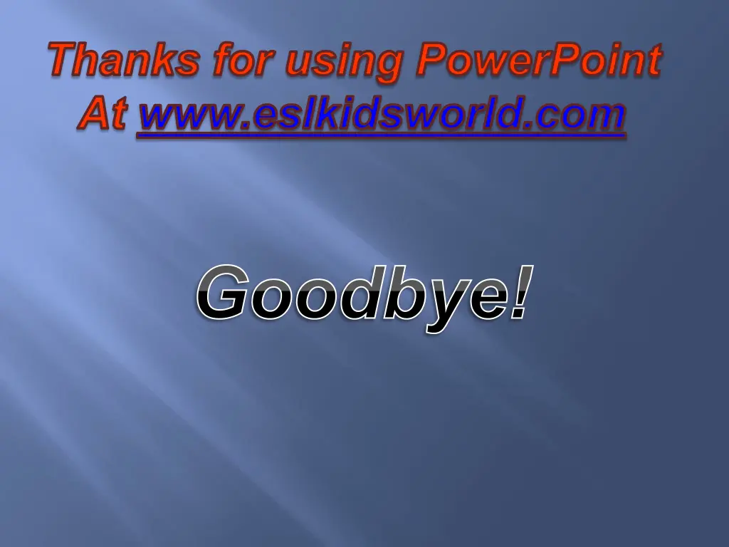 thanks for using powerpoint at www eslkidsworld