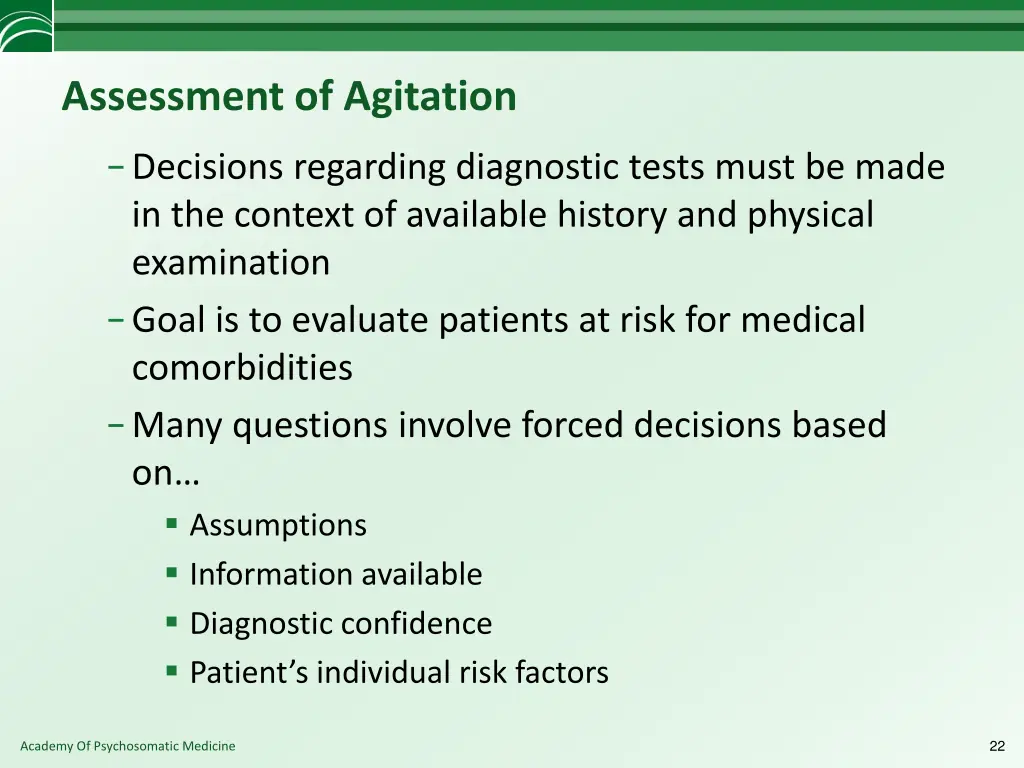 assessment of agitation