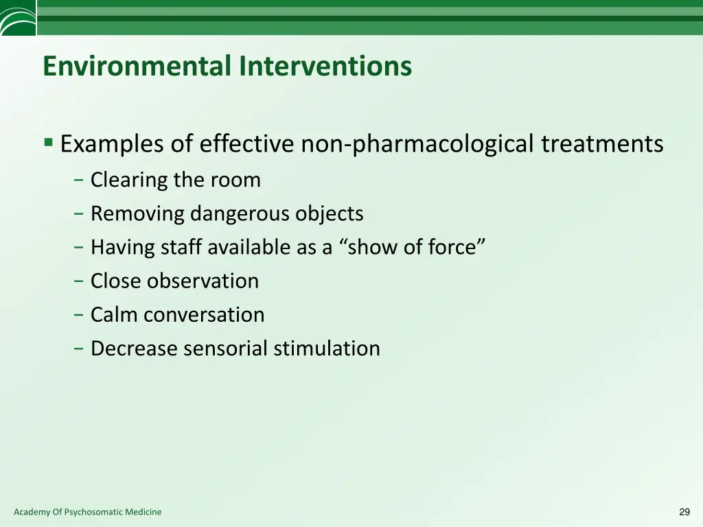environmental interventions