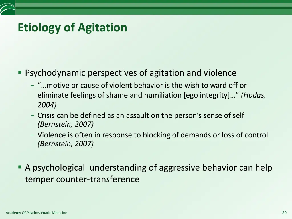 etiology of agitation 1