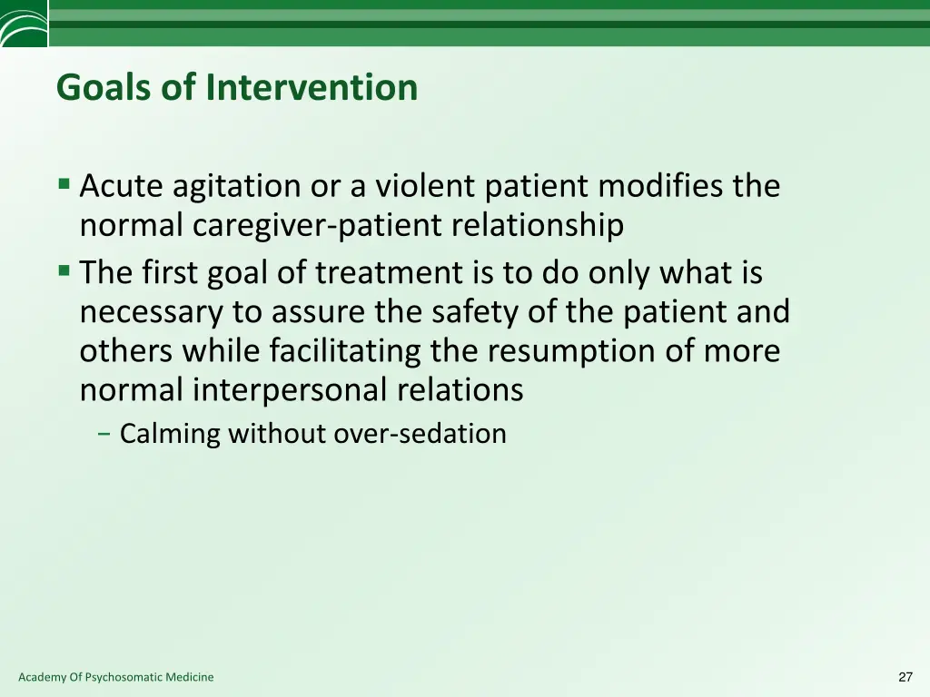 goals of intervention