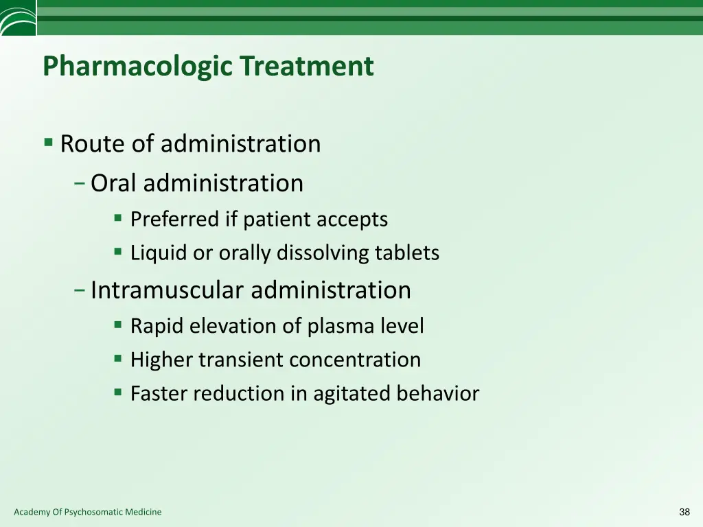 pharmacologic treatment 1