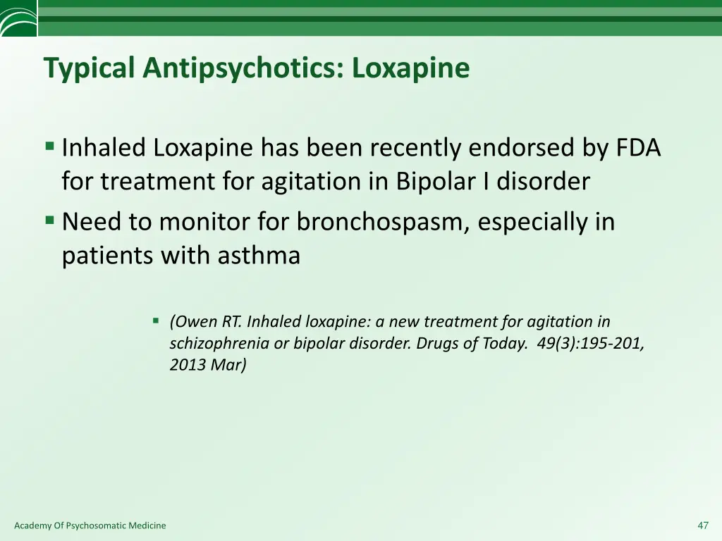 typical antipsychotics loxapine