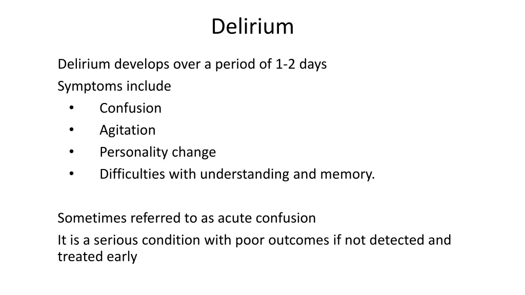 delirium