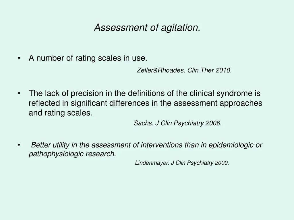 assessment of agitation