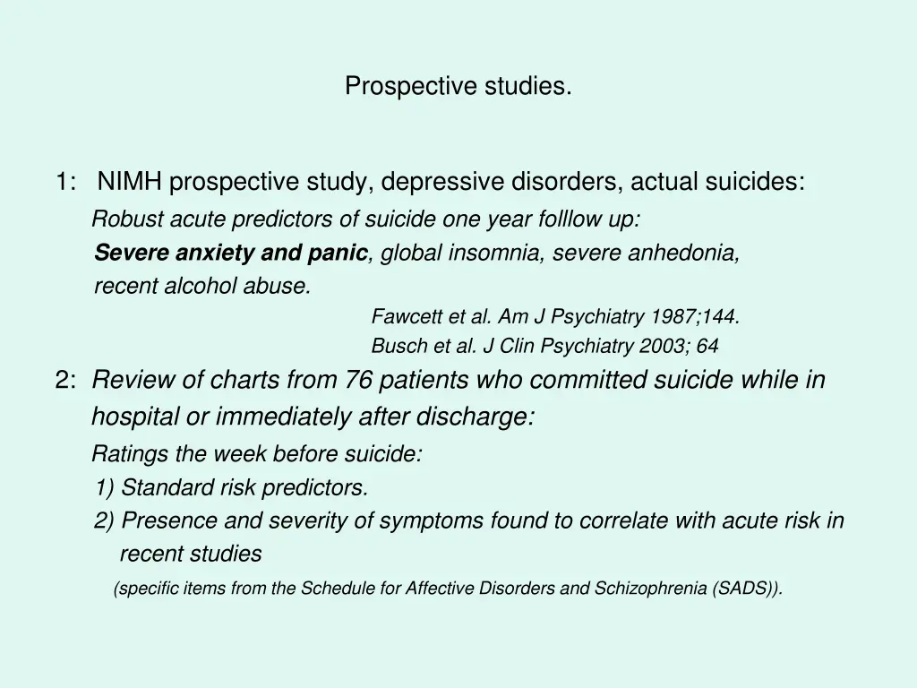 prospective studies