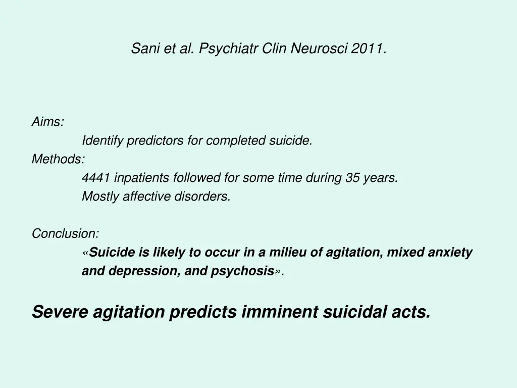 sani et al psychiatr clin neurosci 2011