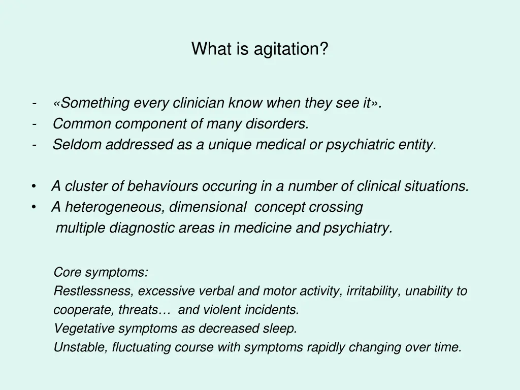 what is agitation