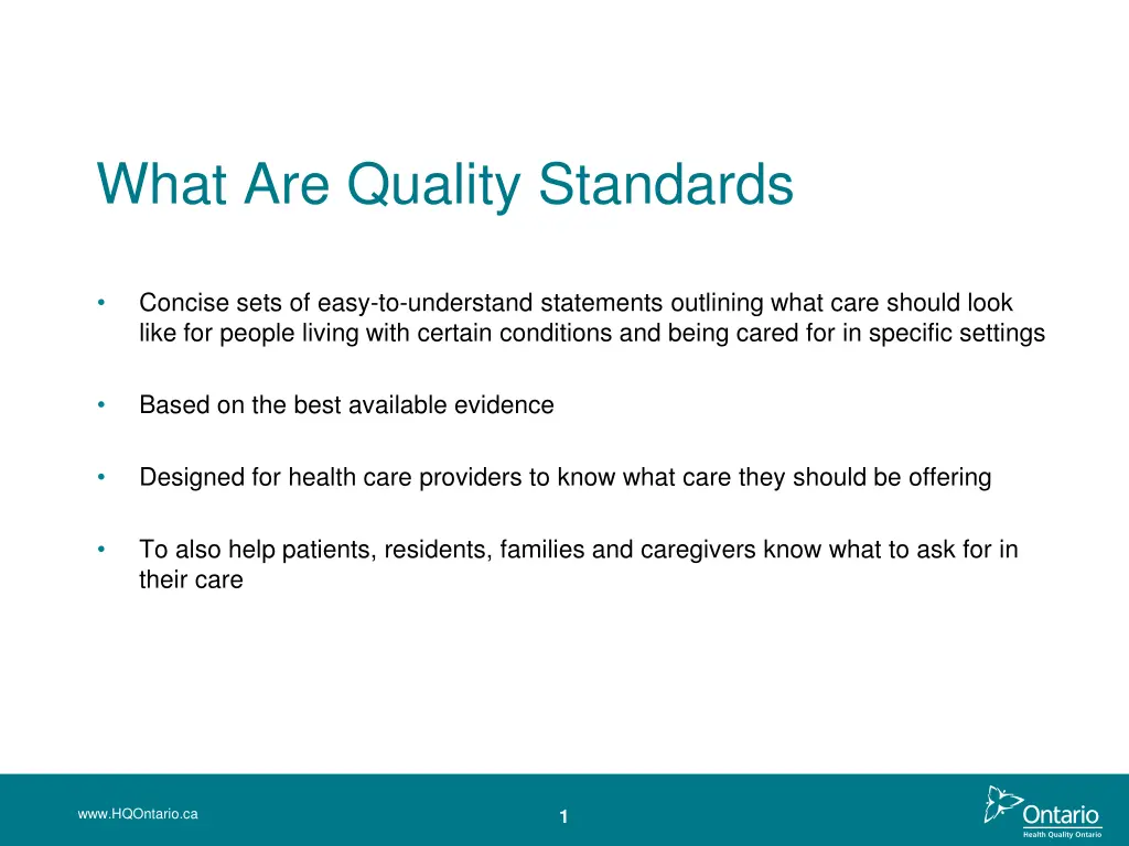 what are quality standards