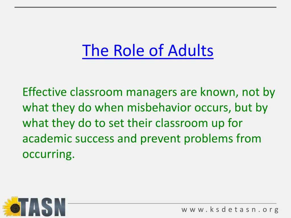 the role of adults