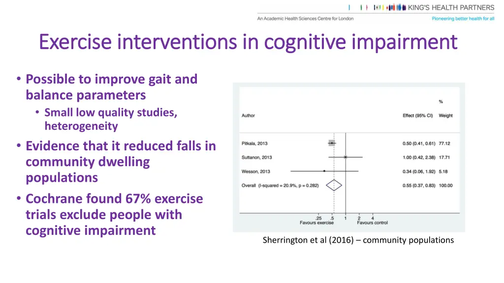 exercise interventions in cognitive impairment