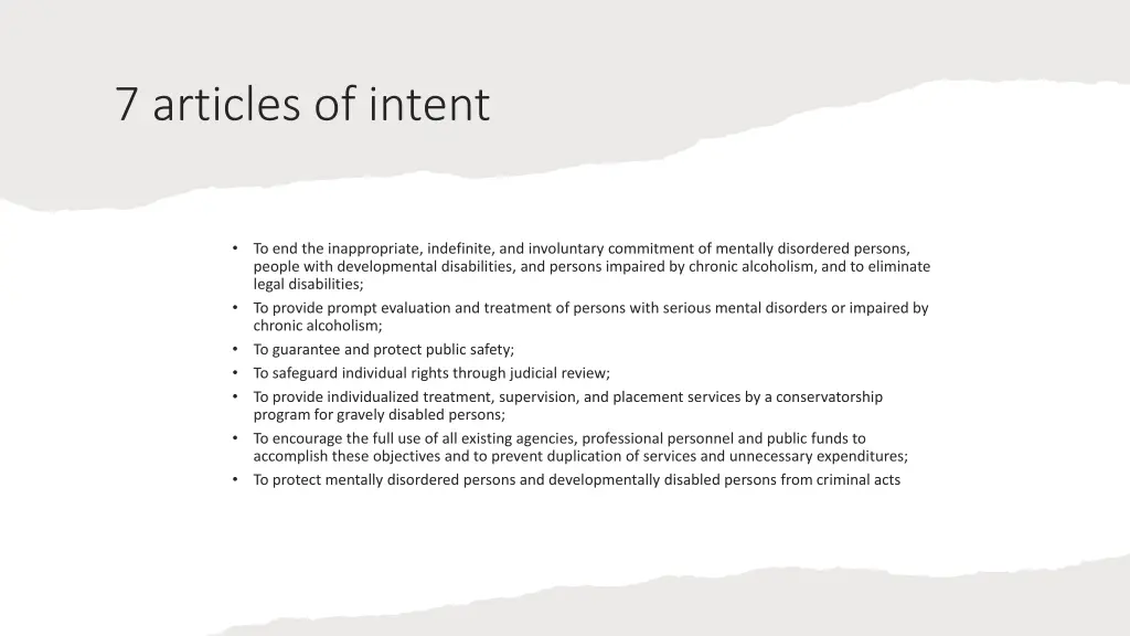 7 articles of intent