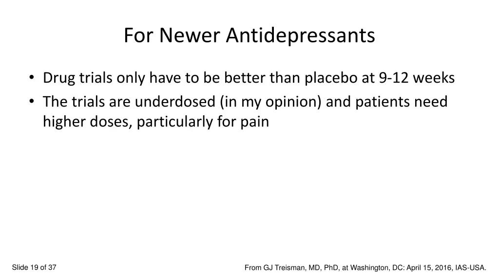 for newer antidepressants
