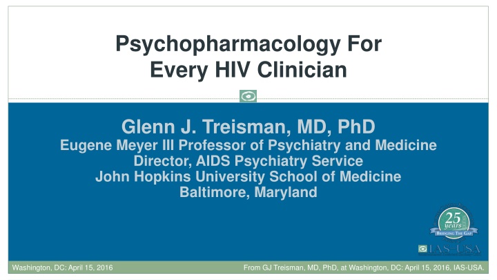 psychopharmacology for every hiv clinician