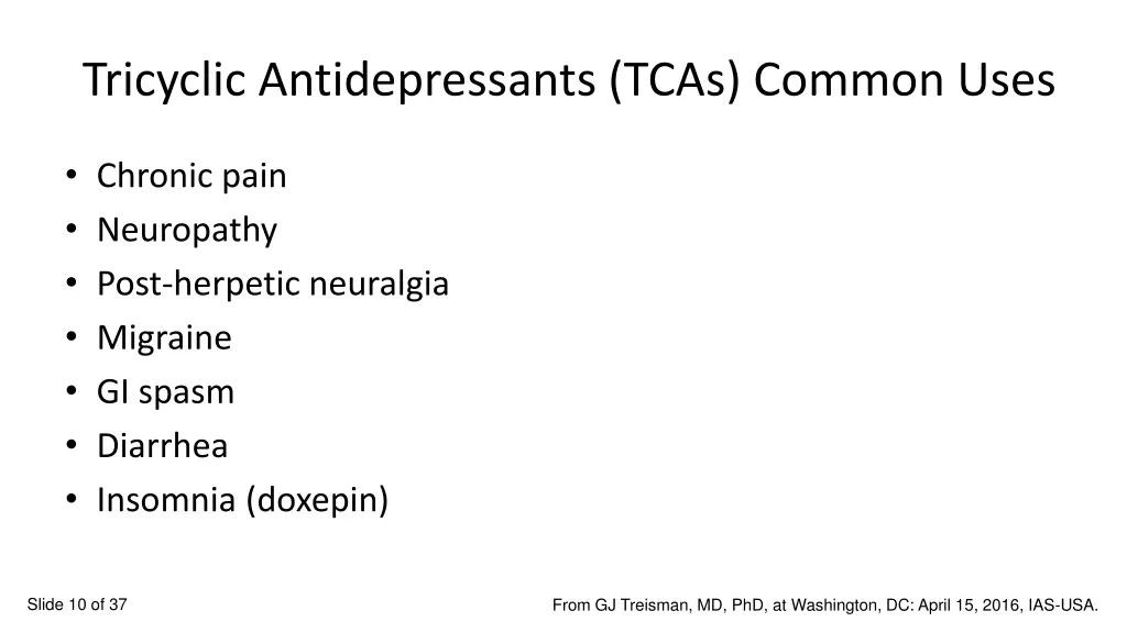 tricyclic antidepressants tcas common uses