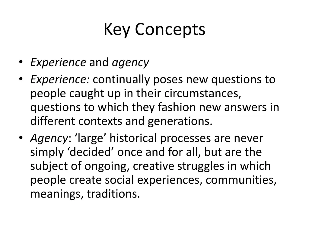 key concepts