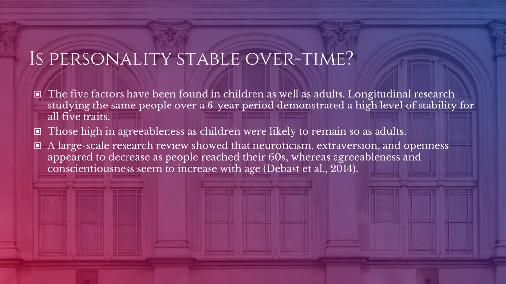 is personality stable over time
