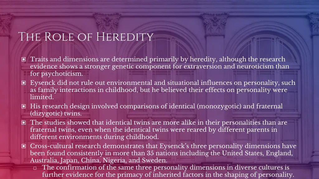 the role of heredity
