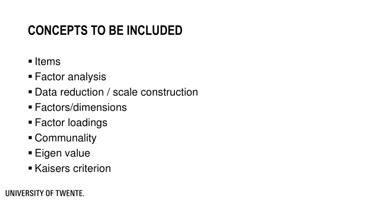 concepts to be included