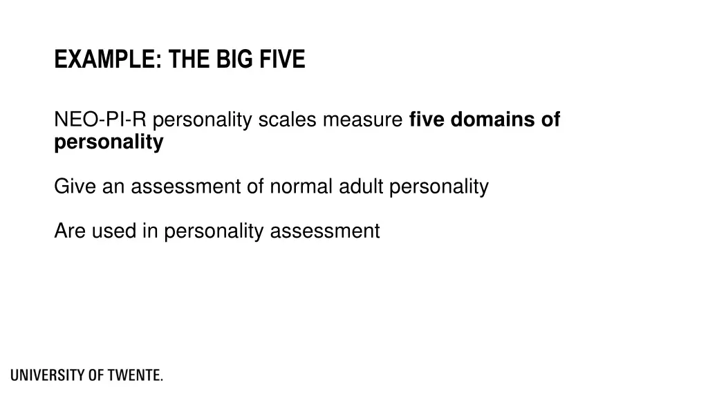 example the big five