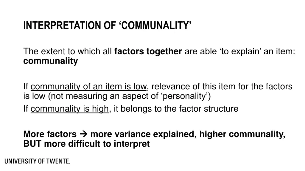 interpretation of communality
